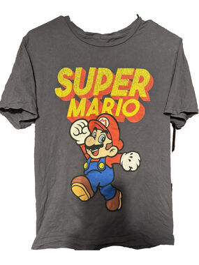 Super Mario Brothers T Shirt Men's Size Medium Gray